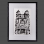 Quirky black & white image of Buxton Opera House